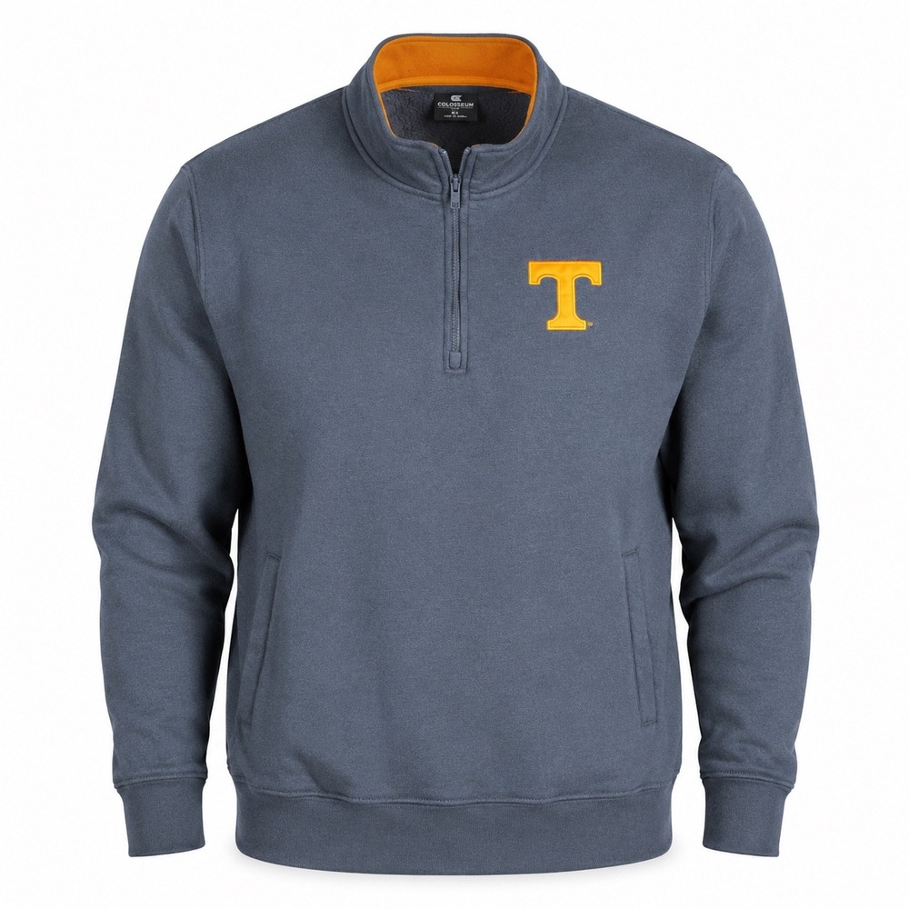 Colosseum Mens XL Tennessee Volunteers Quarter Zip Pullover Charcoal Grey Orange
